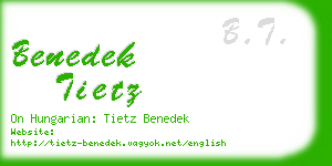 benedek tietz business card